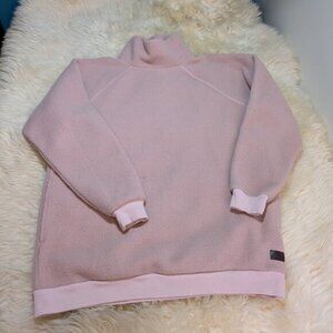 Haus of Birch Made in Canada Oversize Fleece Mockneck Pullover Size S Pink
